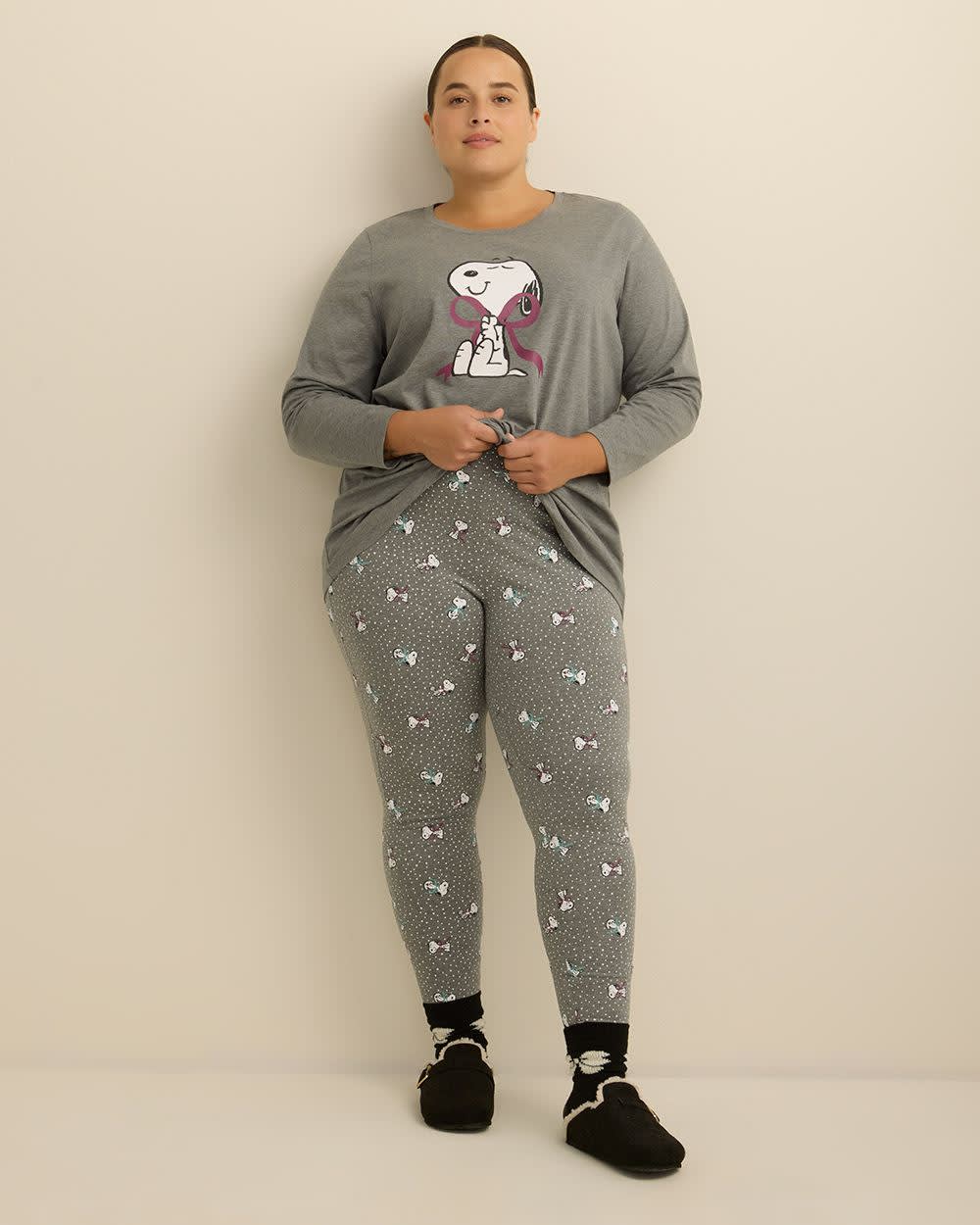 Pantalon de pyjama tricoté pour dames – Mélange de coton, imprimé