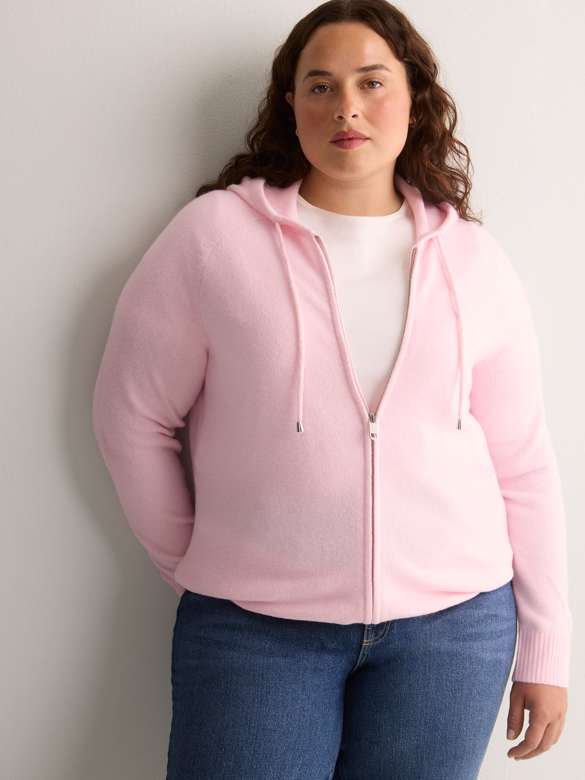 Straight Hooded Zip Sweater