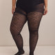 Black Fashion Tights with Cheetah Pattern
