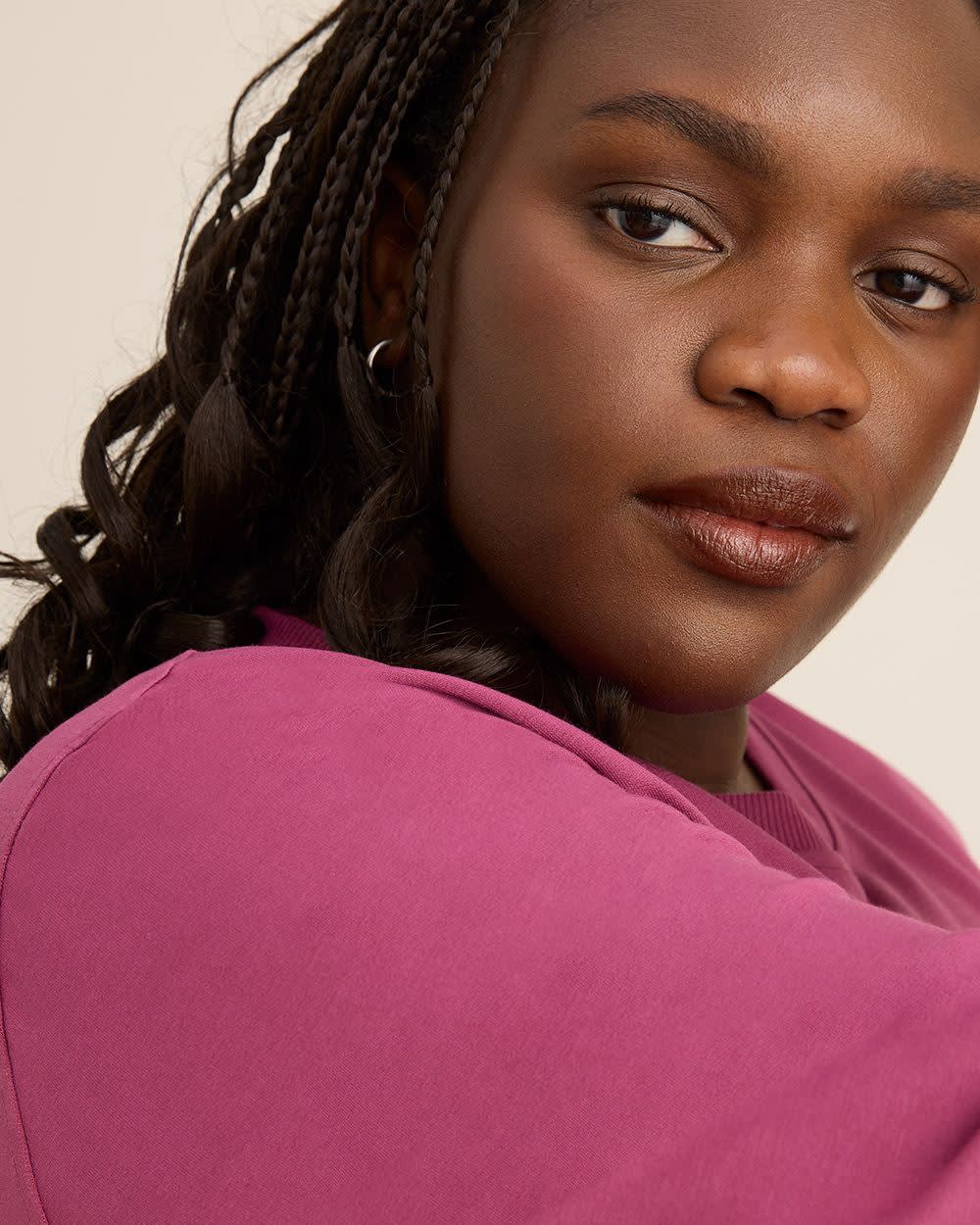 Haut en molleton à col rond, coupe boyfriend - Essentiels PENN.