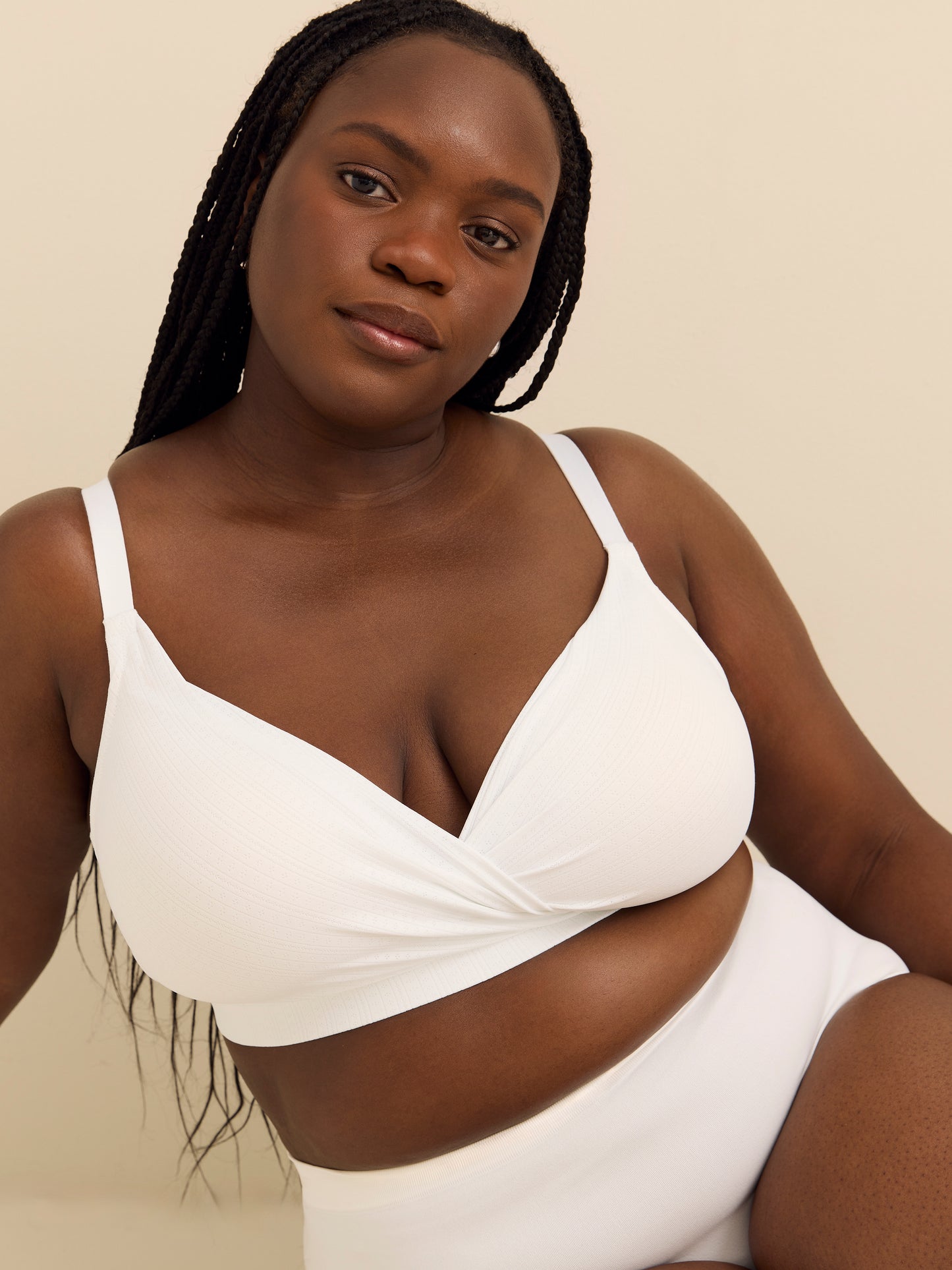 Microfibre and Pointelle Padded Wireless Bra - Déesse Collection