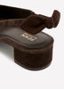 Extra Wide Width, Brown Leather Slingback Low Block Heel Shoe