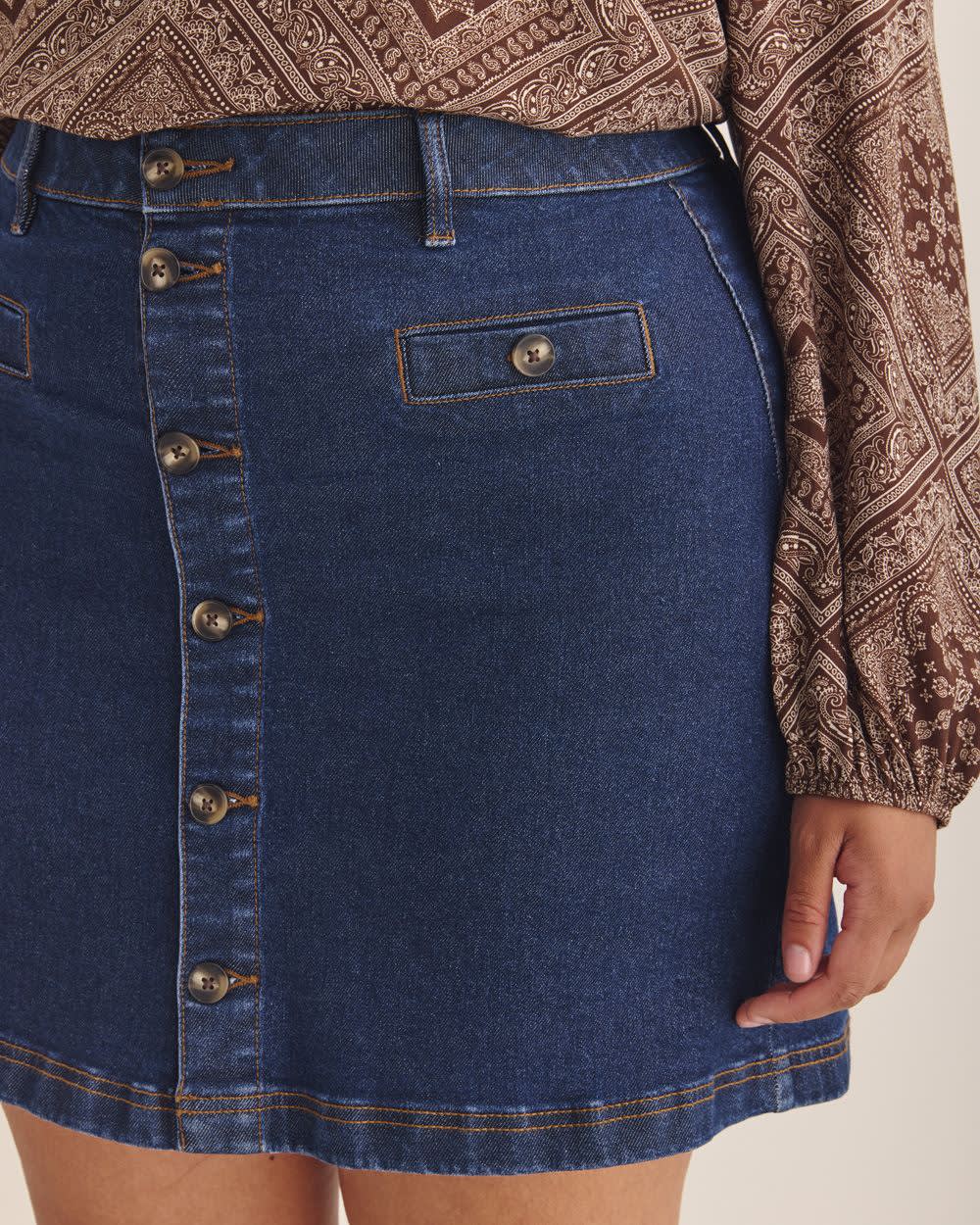 Jupe courte en denim foncée, coupe curvy - d/C JEANS