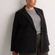 Black Double-Breasted City Blazer