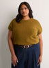Loose Extended-Sleeve Fuzzy Yarn Short Sweater