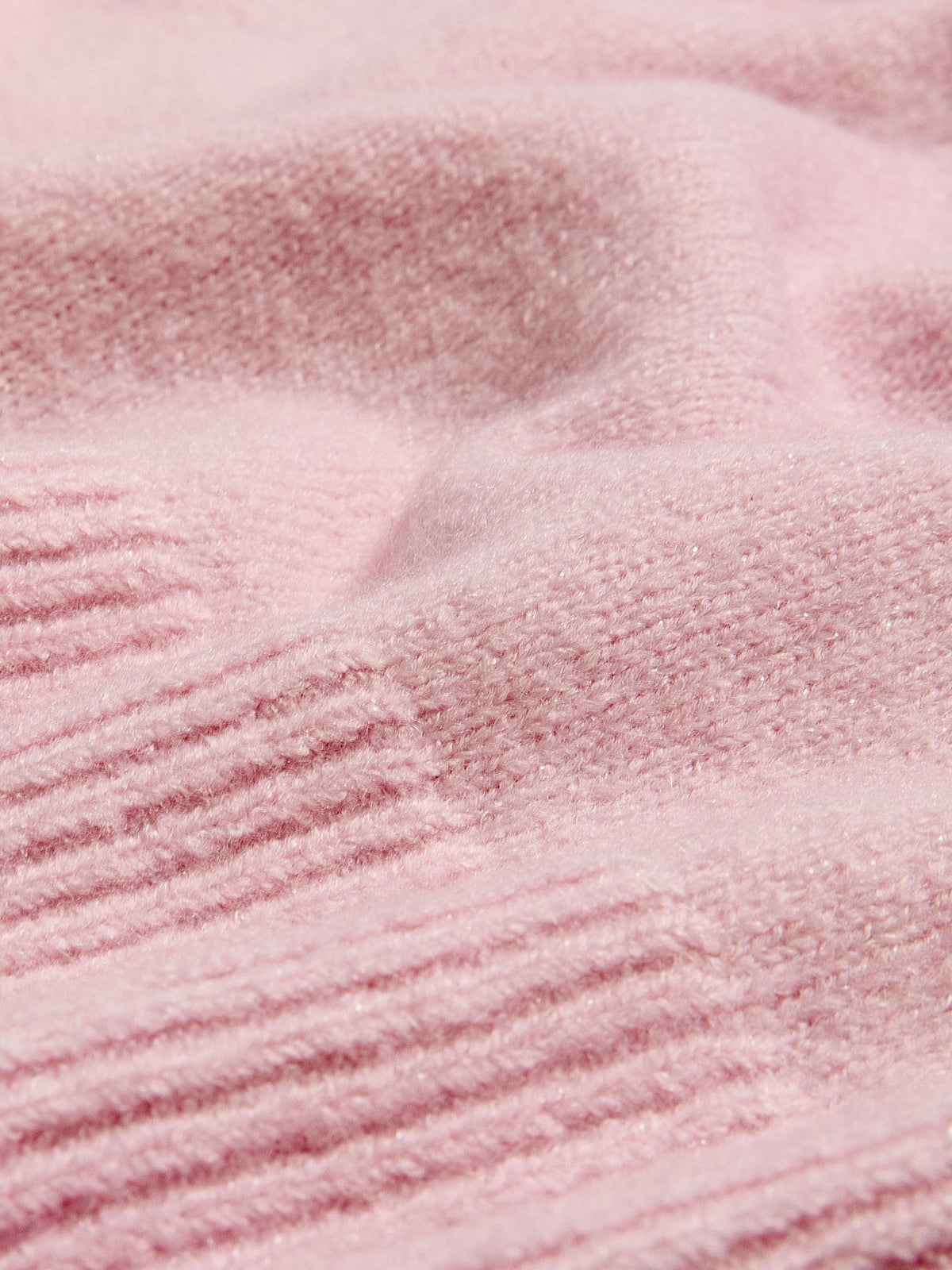 Pink Loose V-Neck Sweater