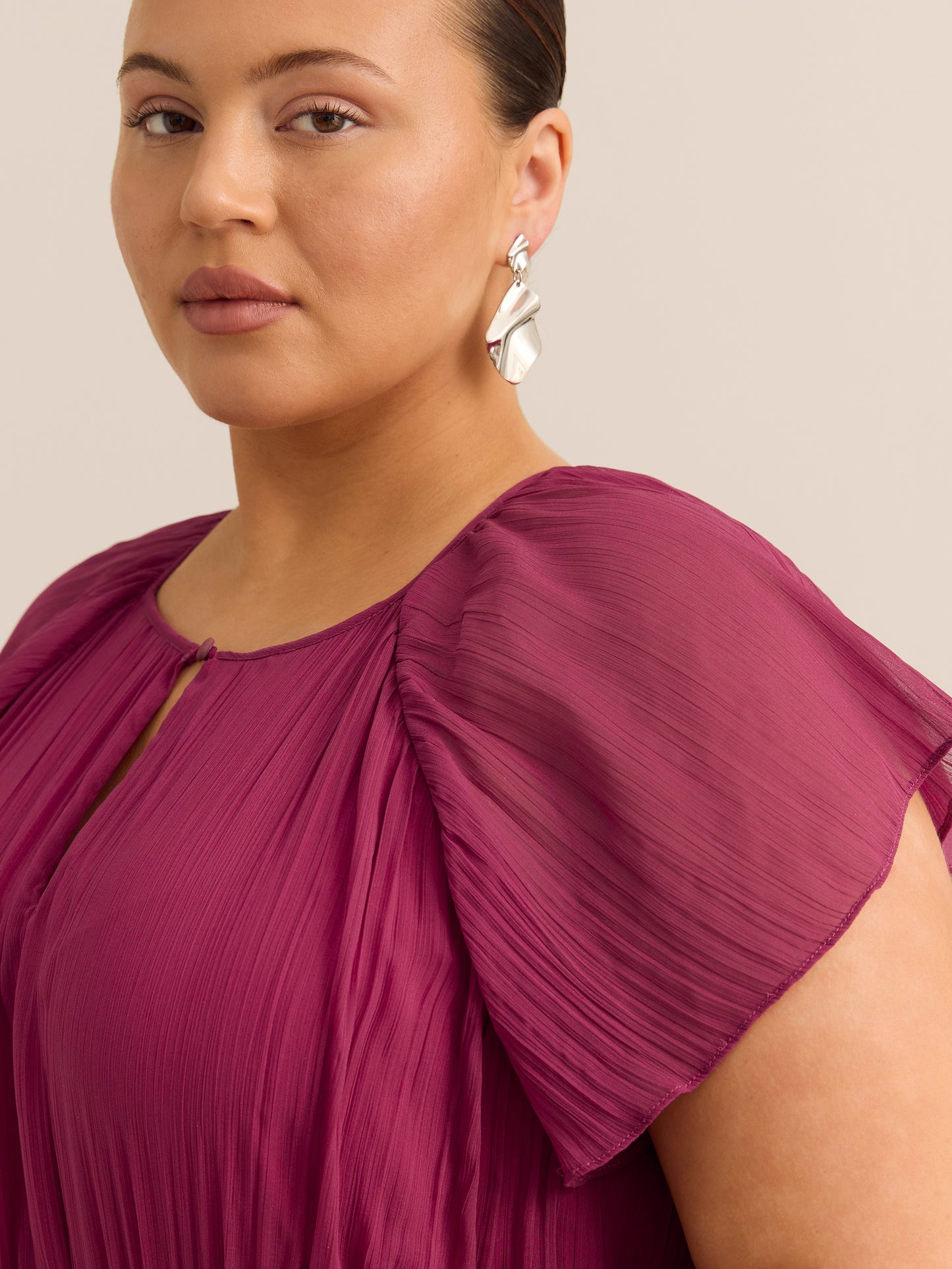 Raglan Short-Sleeve Dress with Elastic Waist - Addition Elle