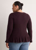 Responsible, Fit and Flare Peplum Button-Down Sweater