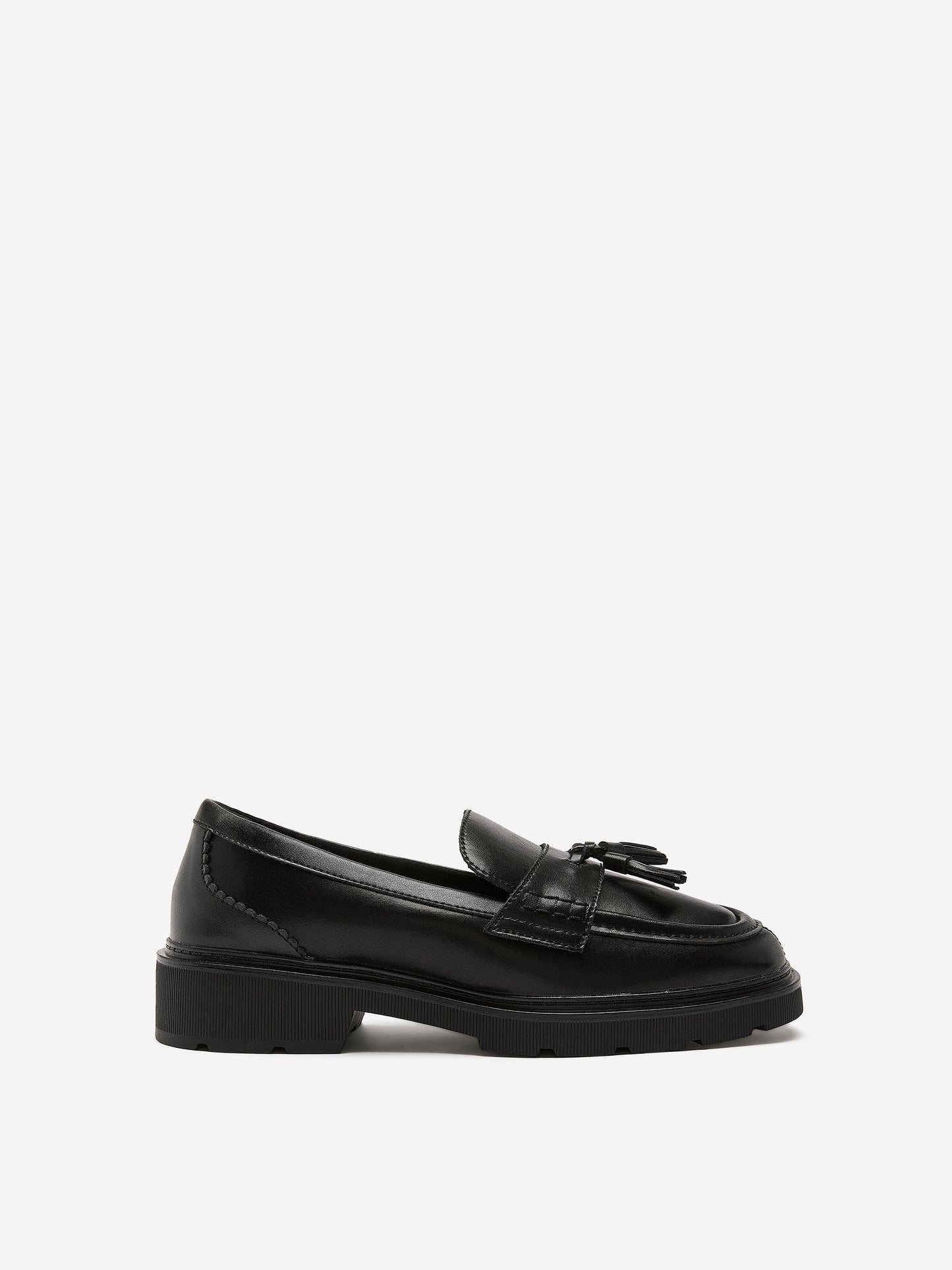 Wide Width, Lauryl Black Leather Loafer with Tassel - Clarks