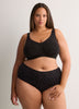 Black Star-Print Wireless Unlined Cotton Bra - tiVOGLIO