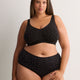Black Star-Print Wireless Unlined Cotton Bra - tiVOGLIO