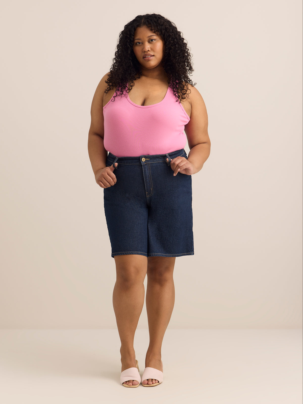 Scoop-Neck Ribbed Knit Tank Top