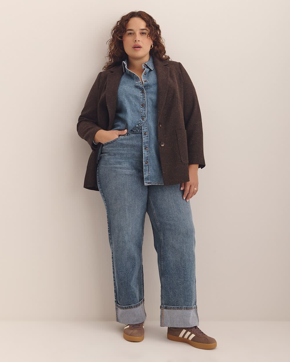 Jean taille haute à  jambe large repliée - d/C JEANS