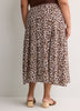 Leopard Pleated Midi Skirt