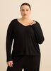 Black Rib Henley Neck Pyjama Top - ti Voglio