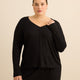 Black Rib Henley Neck Pyjama Top - ti Voglio