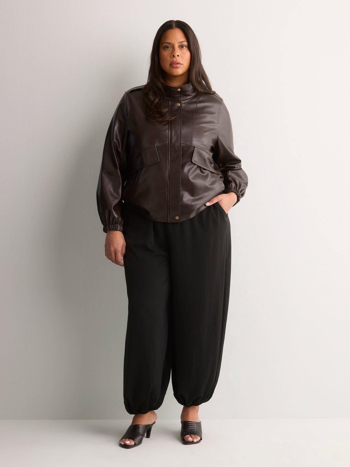 Black Holiday Pull-On Balloon Pants