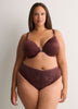 Brown Padded Plunge Bra with Magnetic Front Closure - Déesse Collection