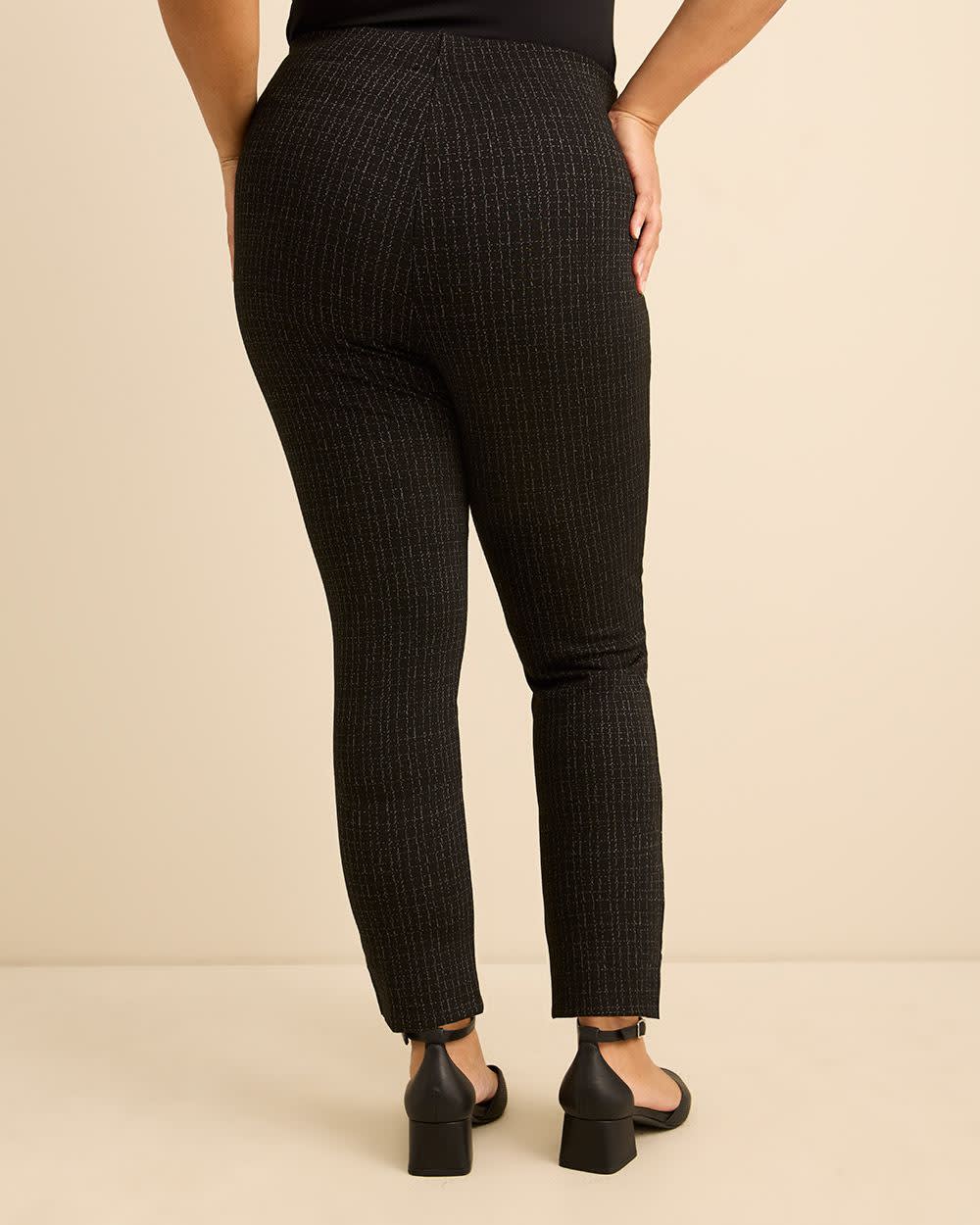 Textured Grid Pattern Crop Legging