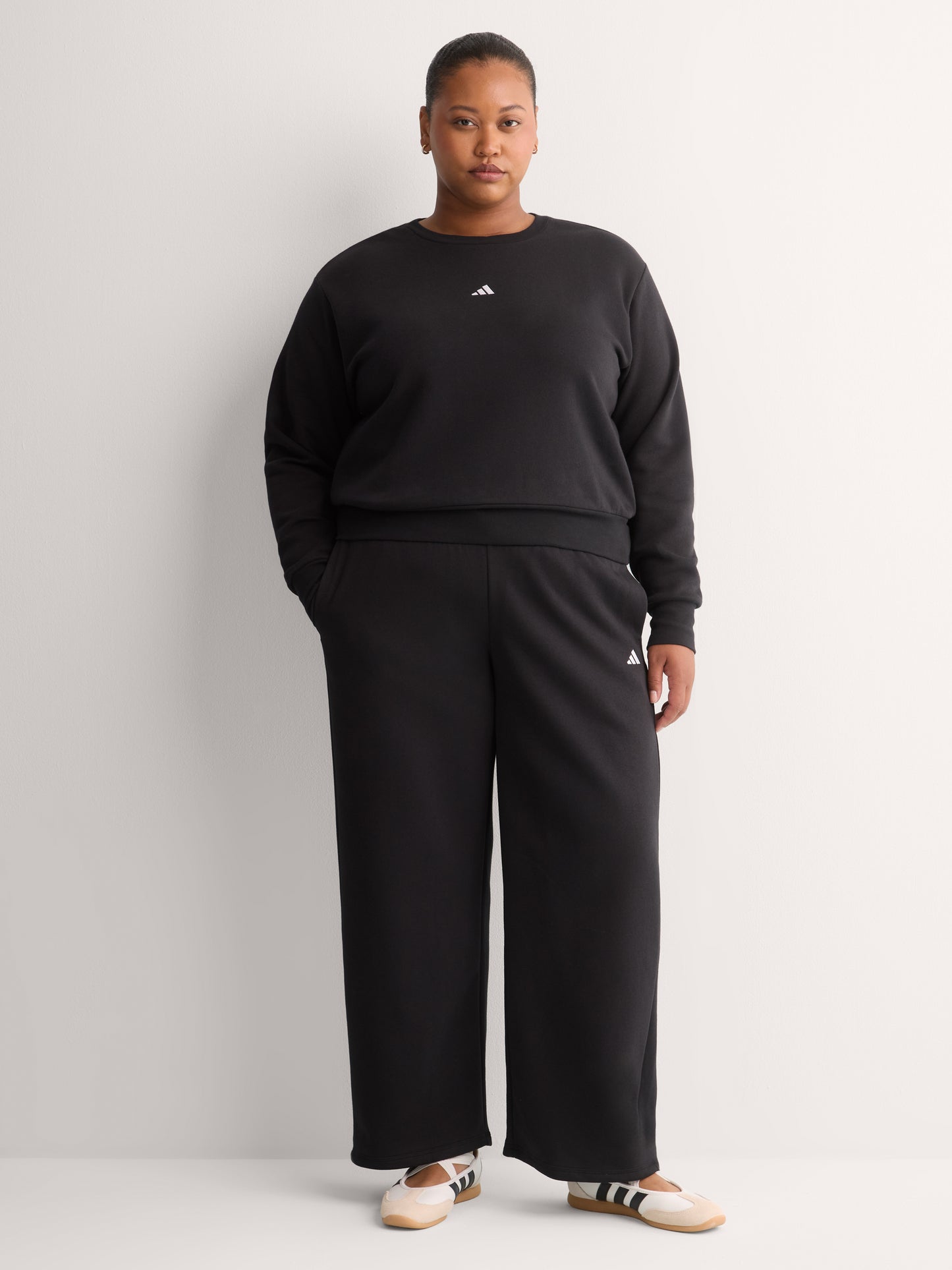 Black Feel Cozy Fleece Sweatshirt with Small Logo - adidas