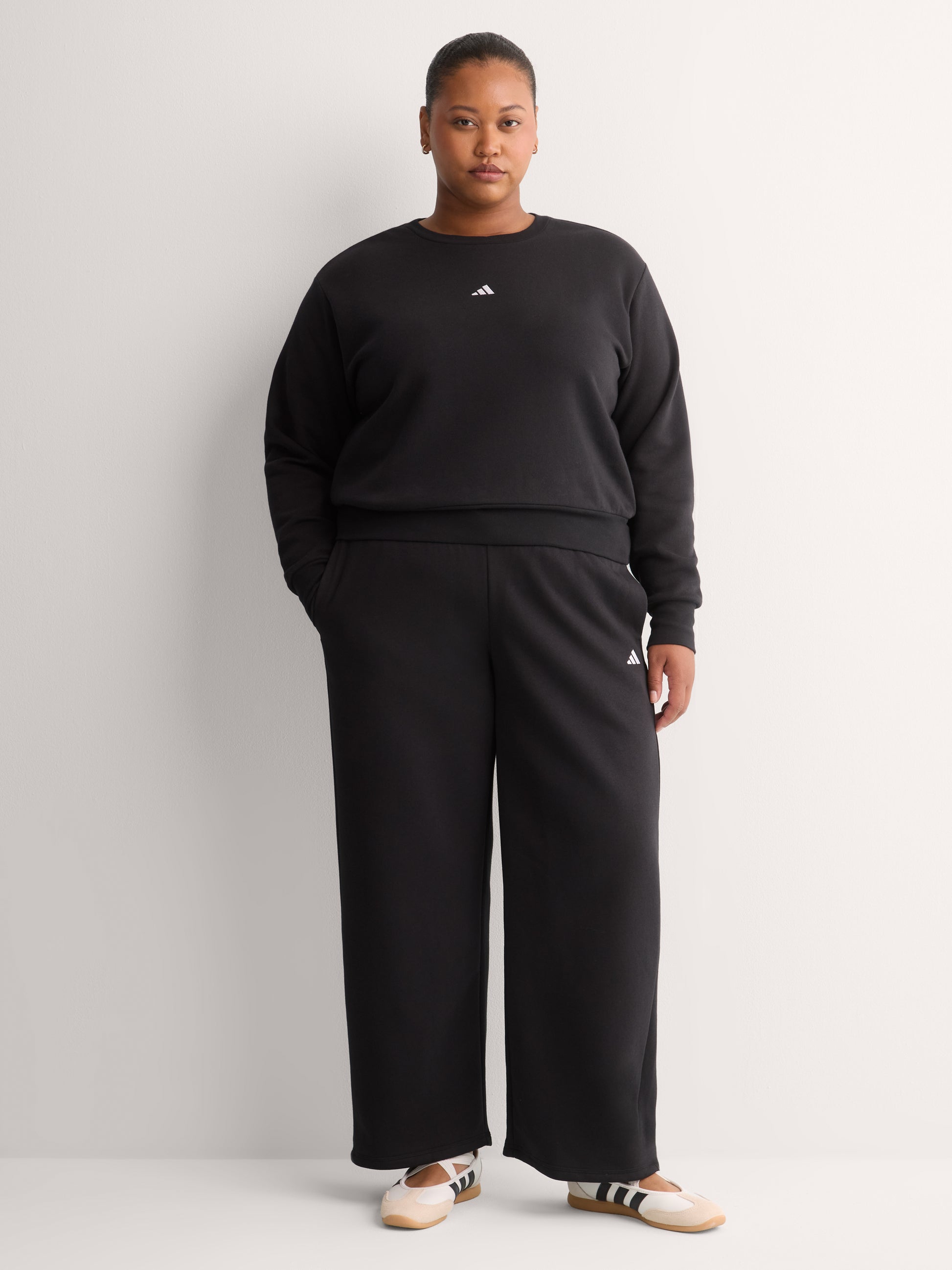 Black Feel Cozy Fleece Sweatshirt with Small Logo - adidas