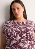Crew-Neck Extended-Sleeve Knit Dress with Side Shirring