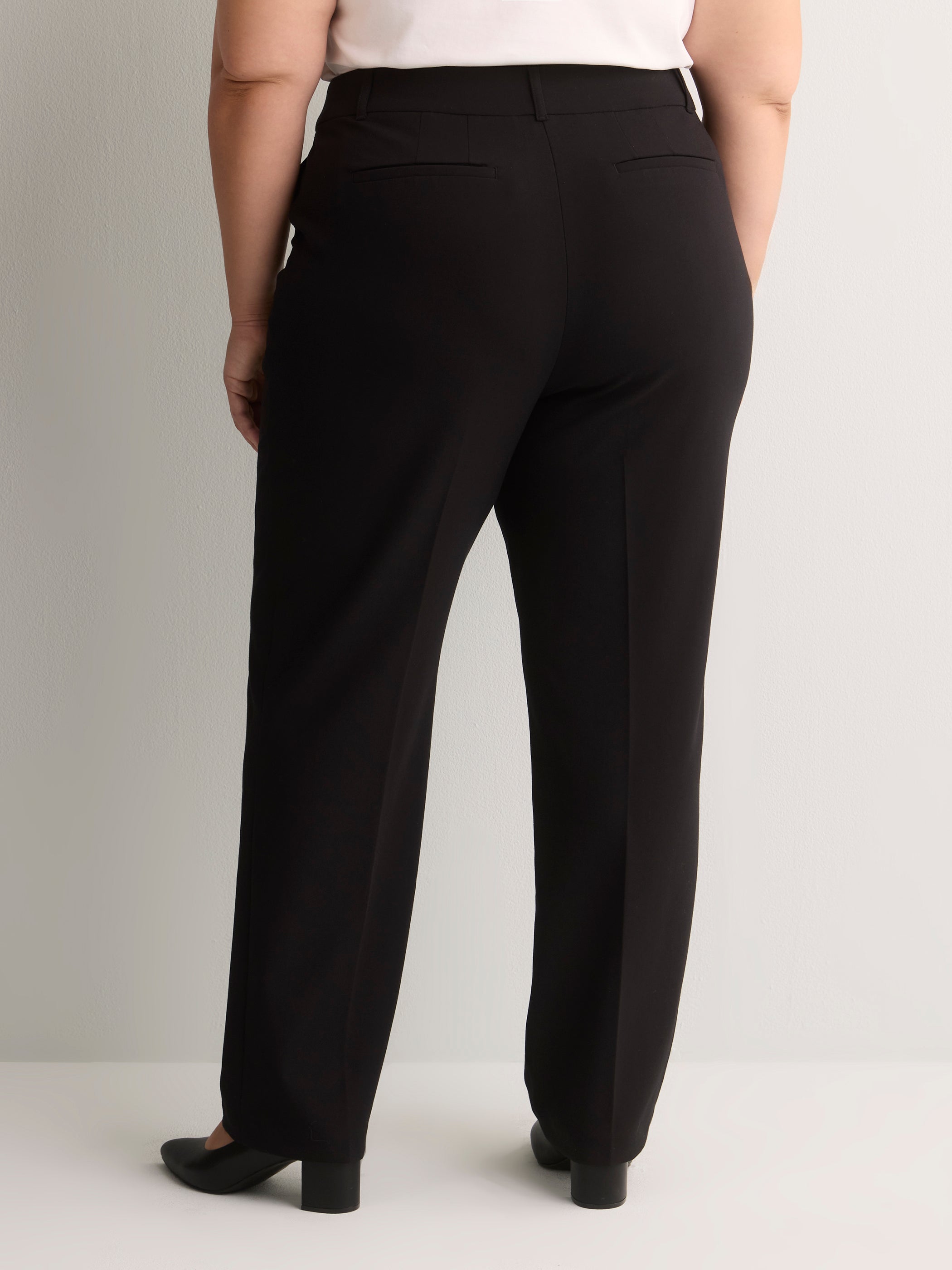 Petite, Black Curvy Straight-Leg Savvy II Pant