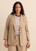 Beige Pinstripe Single-Breasted Blazer