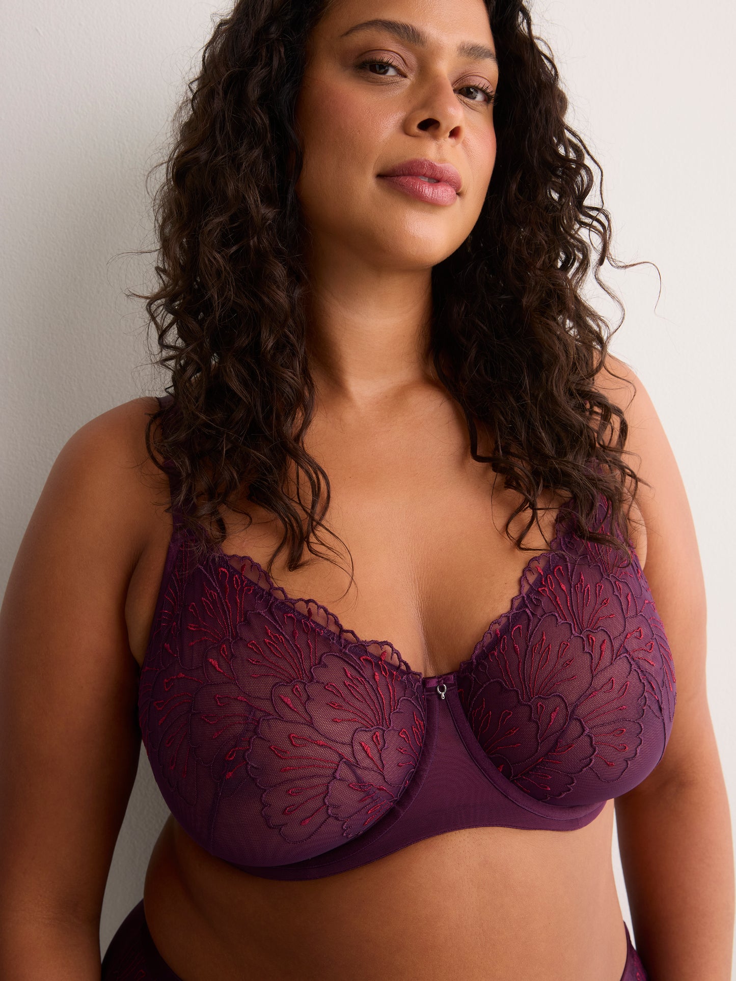 Full-Coverage Underwire Embroidered Mesh Bra - Déesse