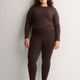 Brown Ponte de Roma Fashion Legging with Studded Side