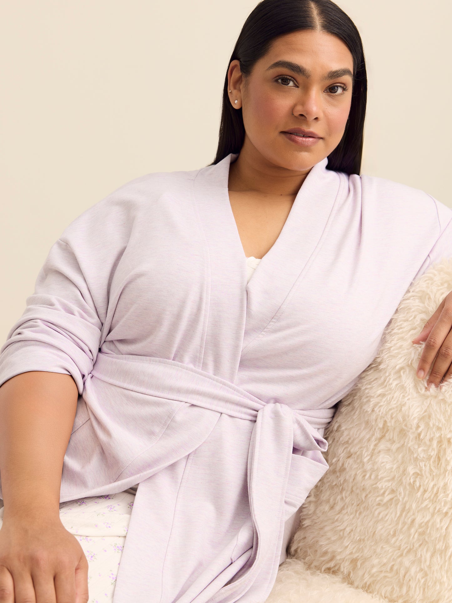 Lilac Heather Knit Robe - ti Voglio