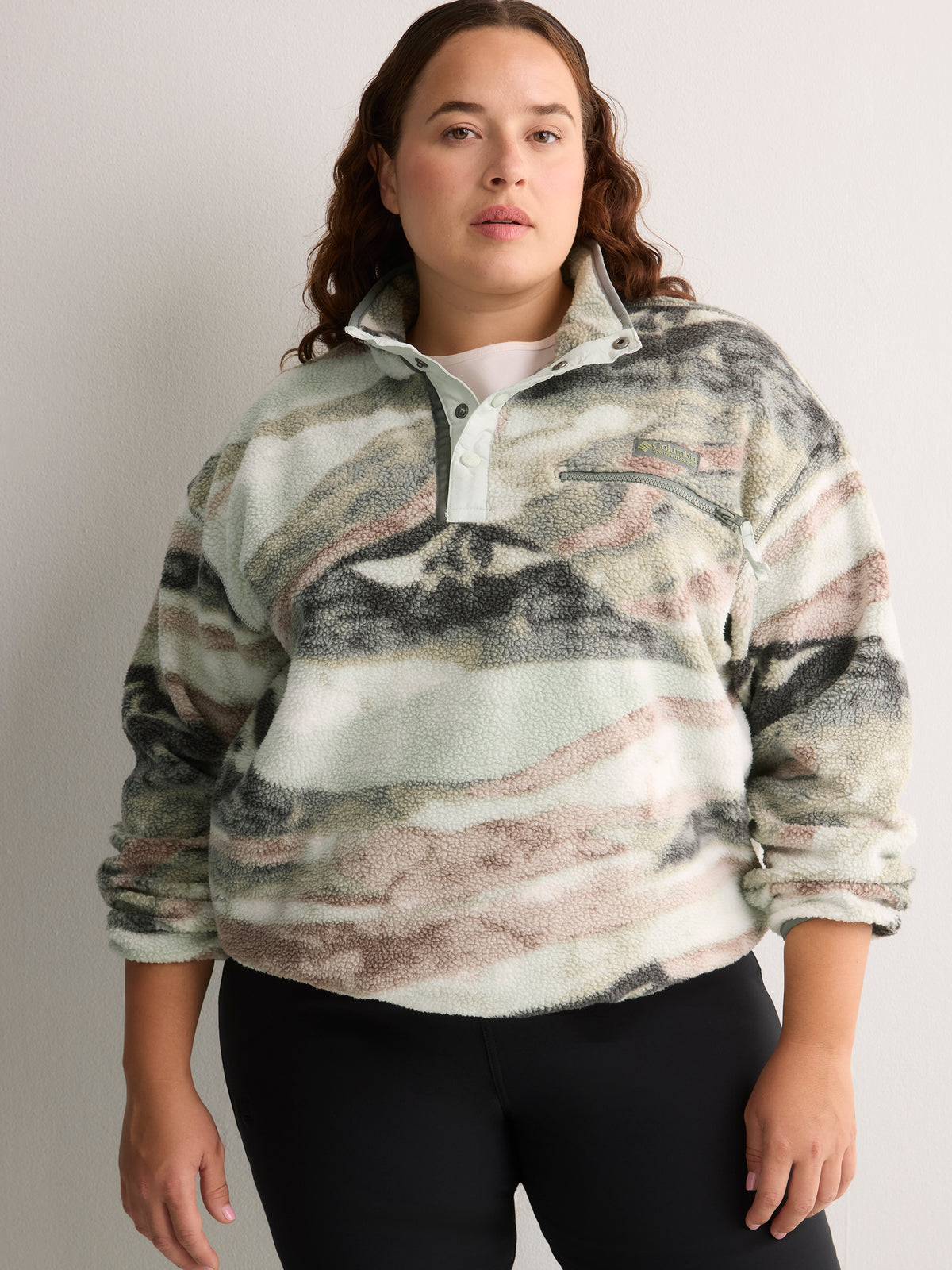 Helvetia II Printed Cropped Half-Snap Fleece Pullover - Columbia
