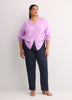 Cotton A-Line Notch-Neckline Blouse