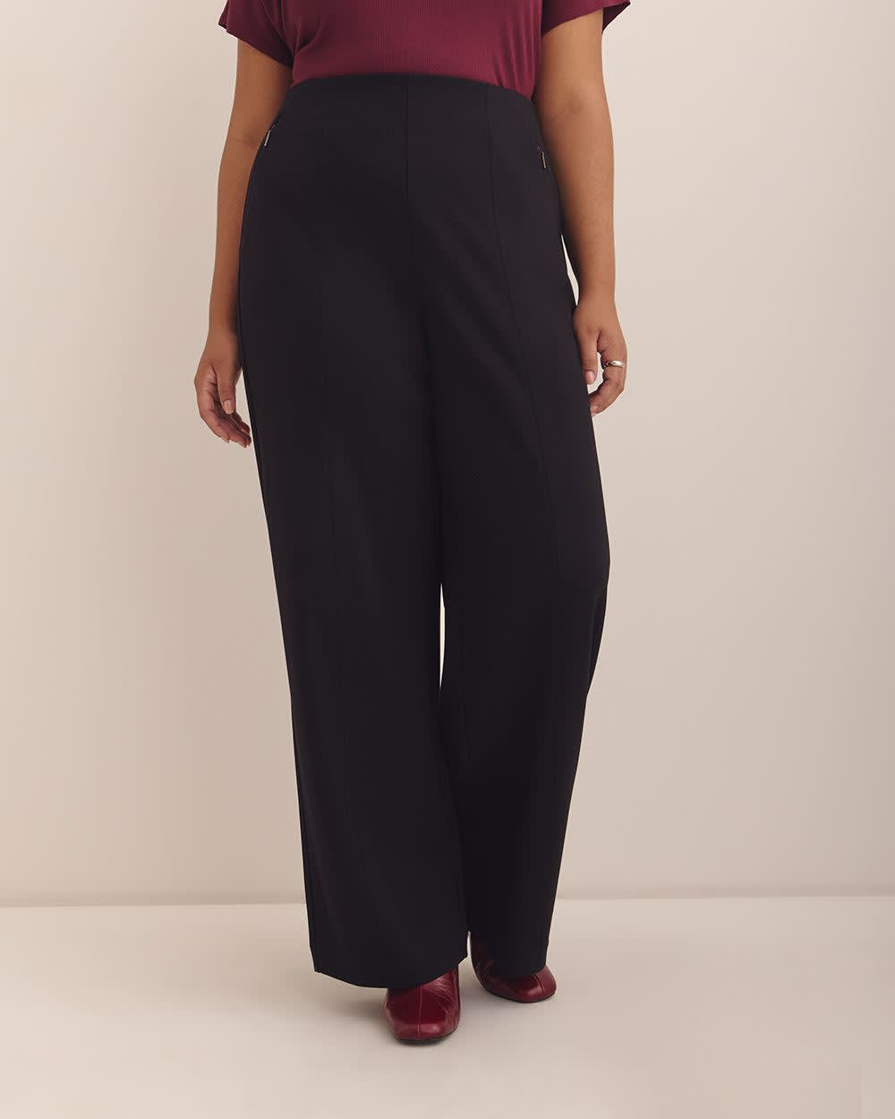 Responsible, Petite, Essential Ponte de Roma Wide-Leg Pant