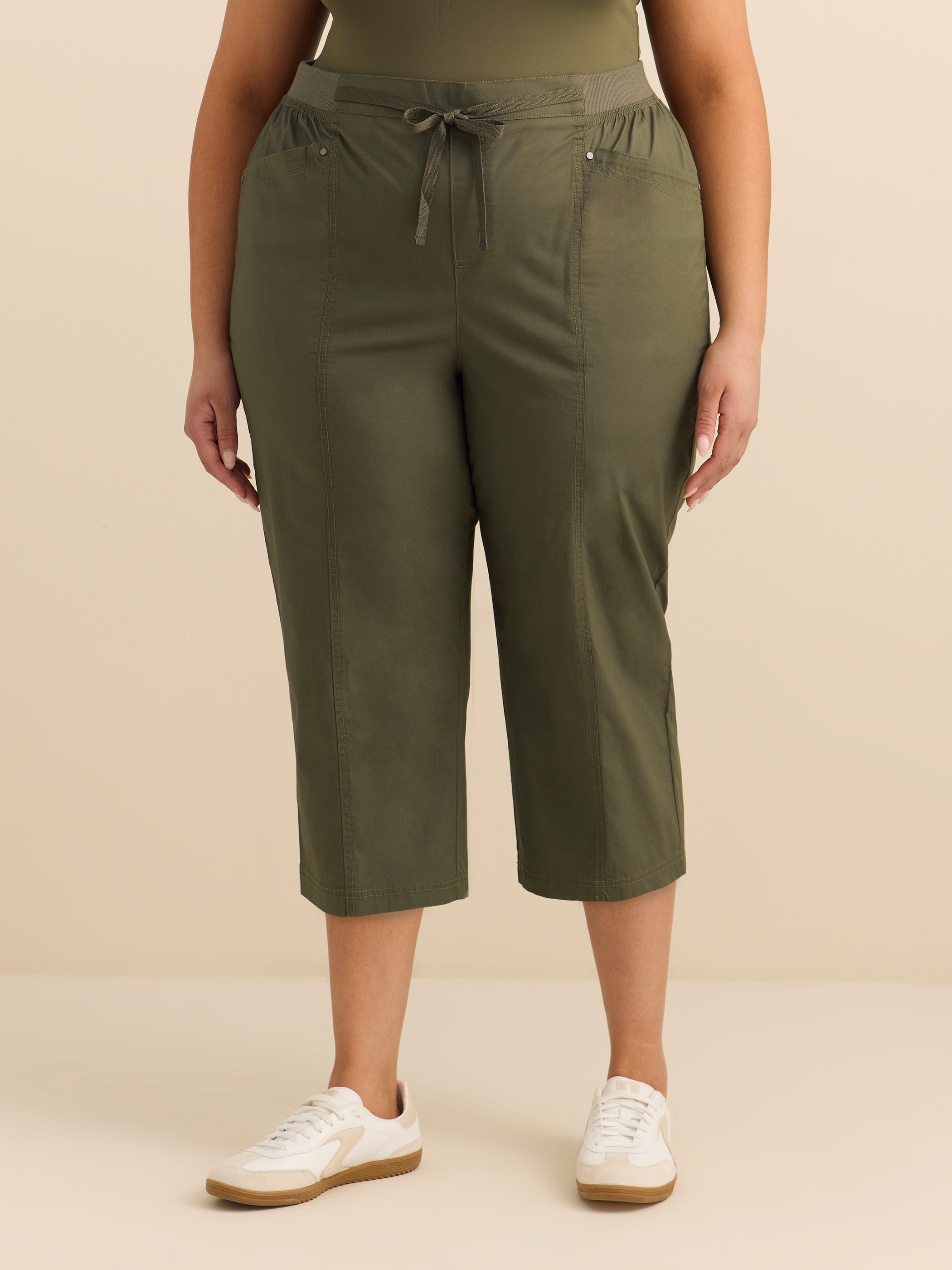 Solid Capri with Adjustable Waistband