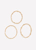 Brushed Golden Elastic Bracelets, Set of 3