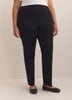 Pantalon amincissant noir à  jambe droite en pointe de Rome, petite