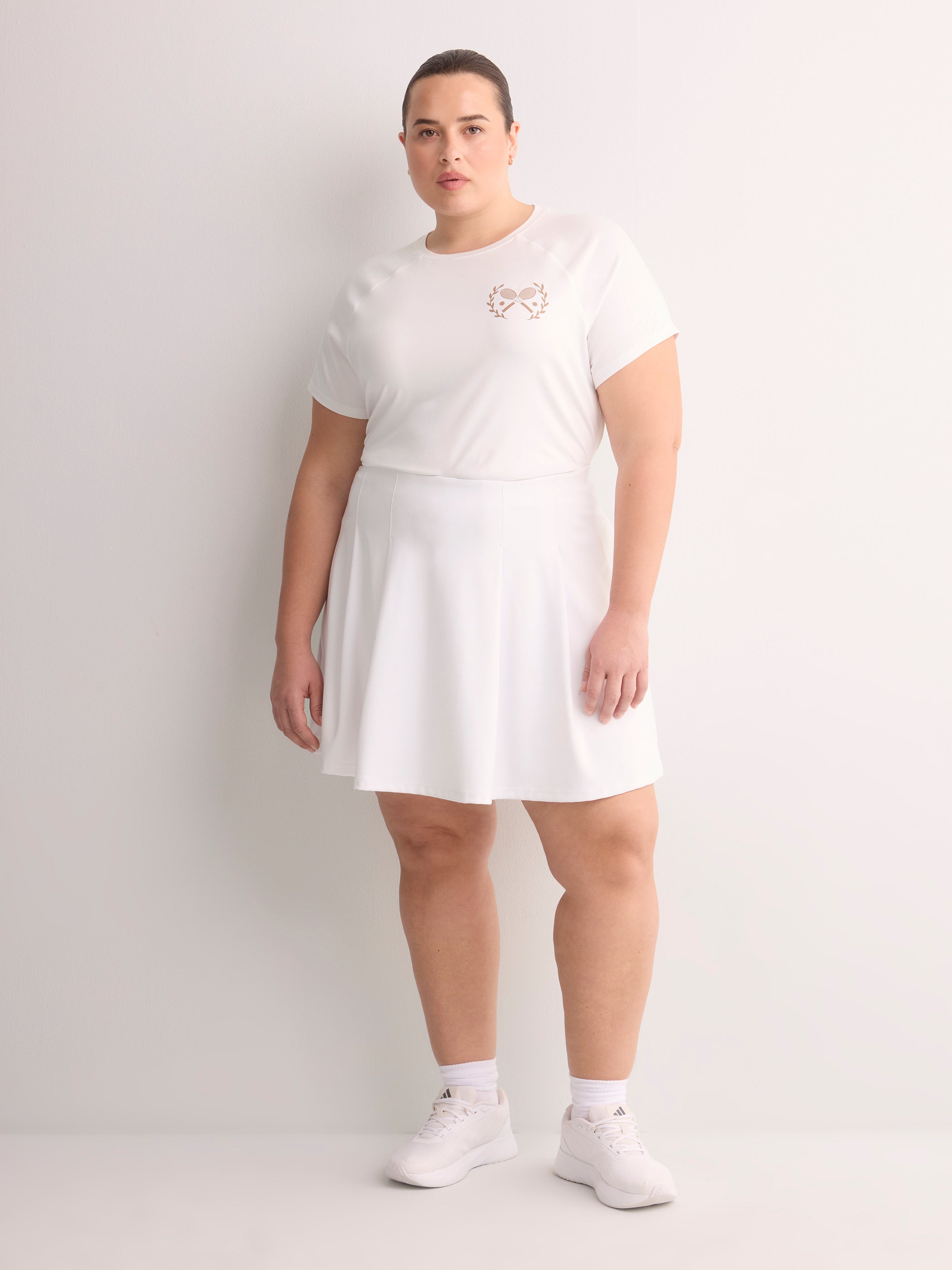 Active Zone Plus Size Tennis-Print Short-Sleeve T-Shirt Women