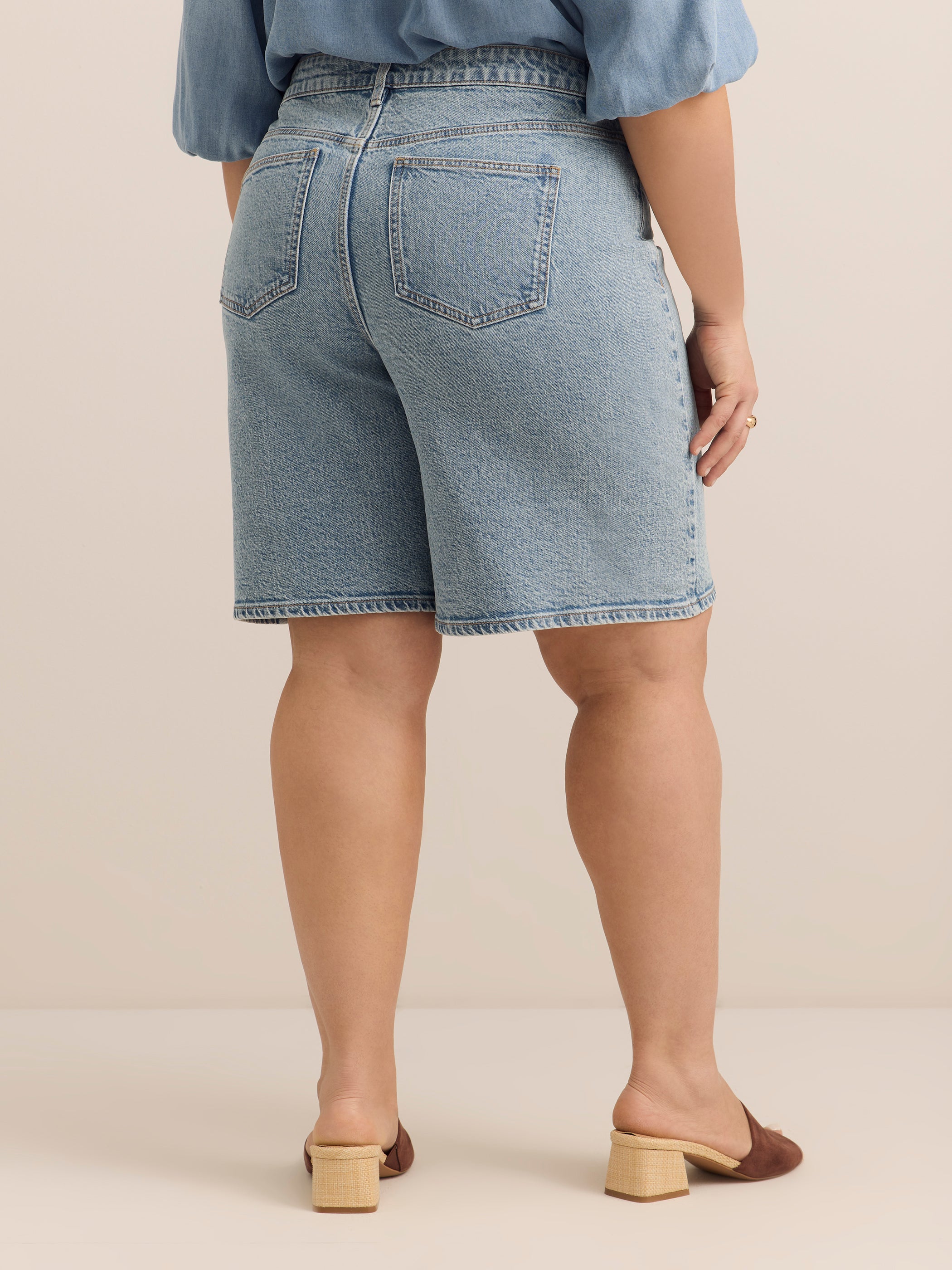 Classic-Fit High-Rise Denim Bermuda - d/C JEANS