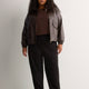 Black Workleisure Barrel-Leg Pull-On Pant