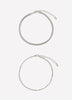 Silvery Chain Anklets, Set of 2