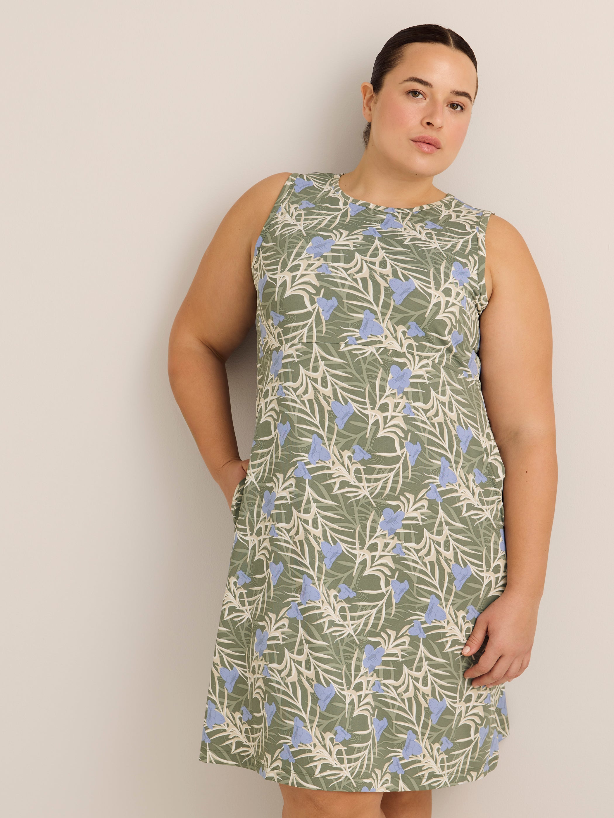 Columbia plus size sleeveless tank dress with sun protection