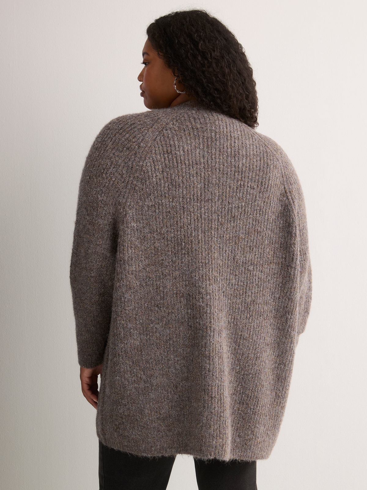 Black Heather Cocoon Sweater Cardigan