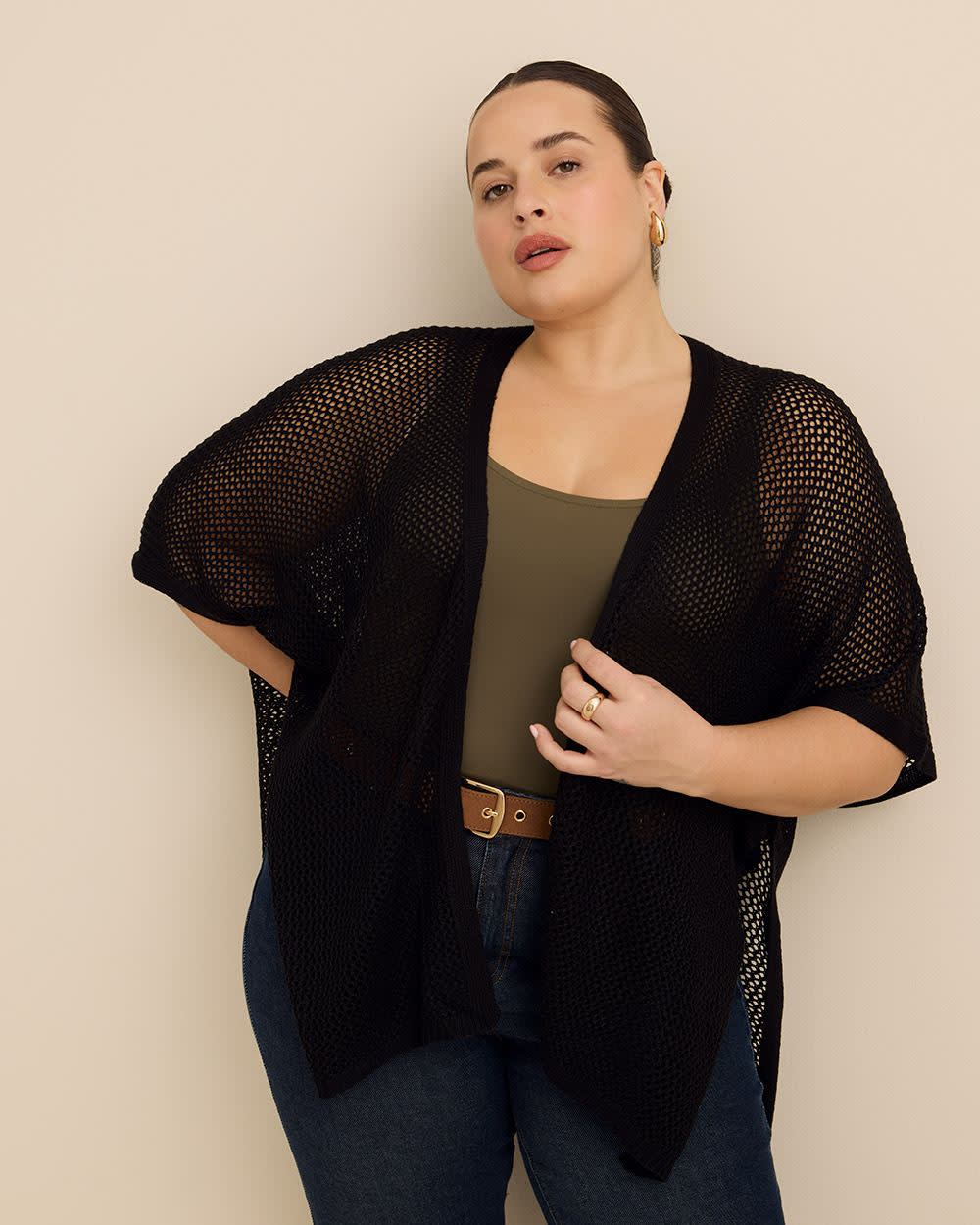 Open Stitch Knit Cape