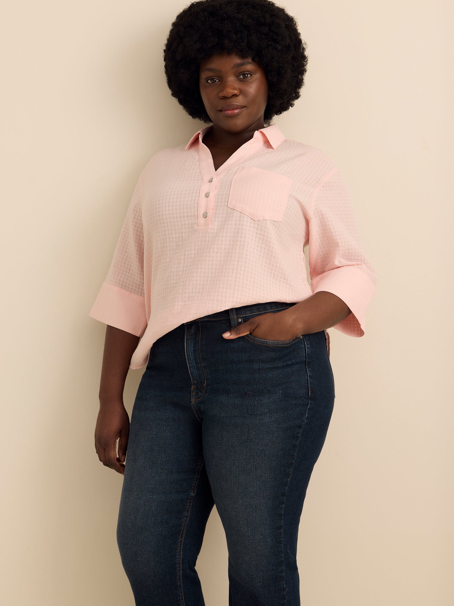 Jean légèrement évasé à taille mi-haute - Addition Elle