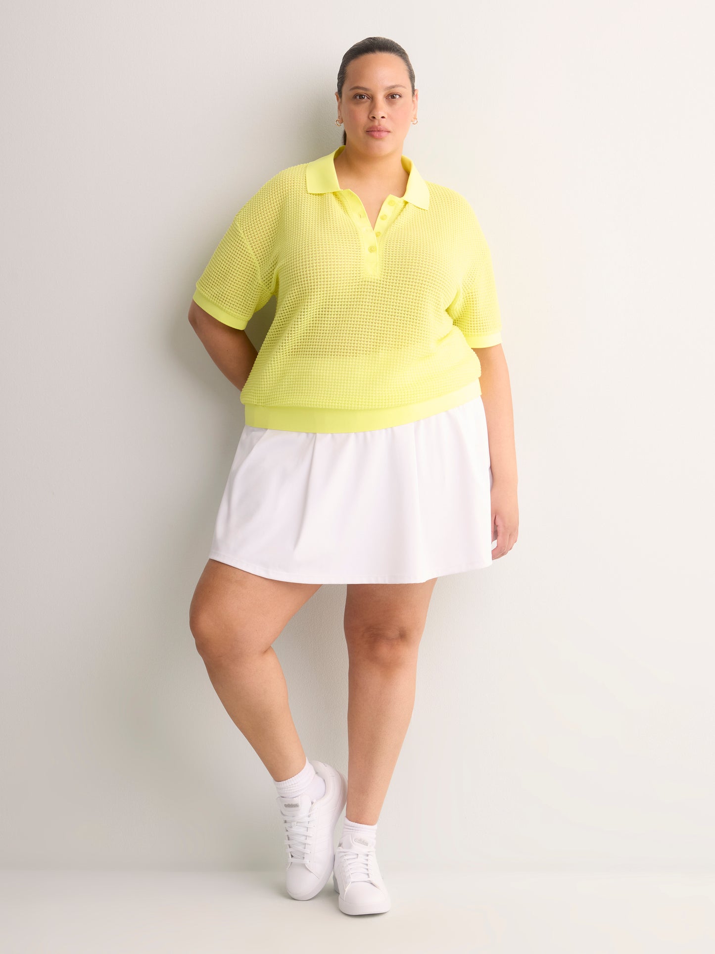 Crochet Waffle Polo Shirt - Active Zone