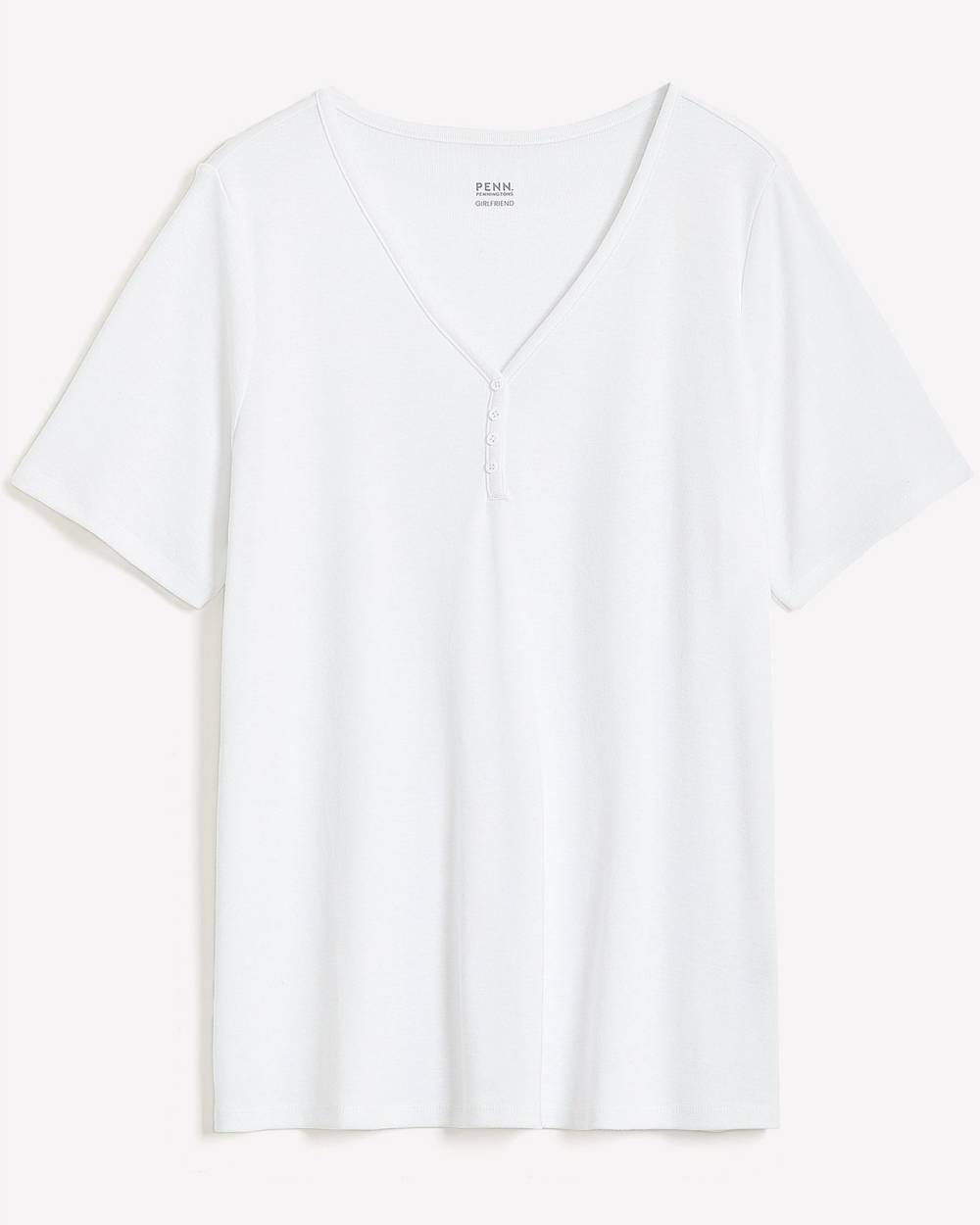 T-shirt côtelé, coupe girlfriend - Essentiels PENN.