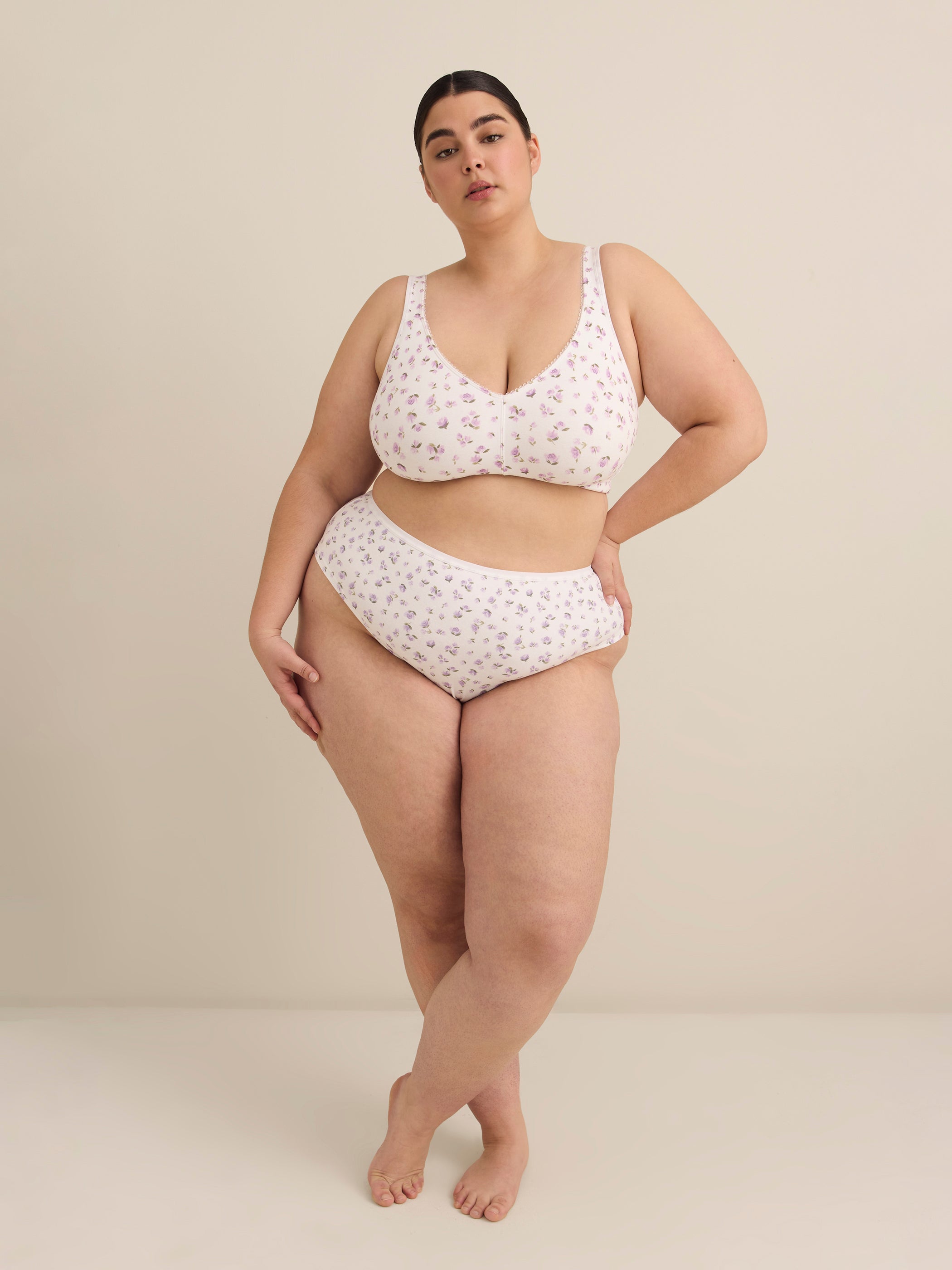 Wireless White Cotton Bra with Picot Trim - ti Voglio