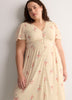 V-Neck Buttoned-Down Midi Dress with Flutter Sleeves - Addition Elle
