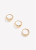Matte Golden Plated Chunky Rings, Set of 3